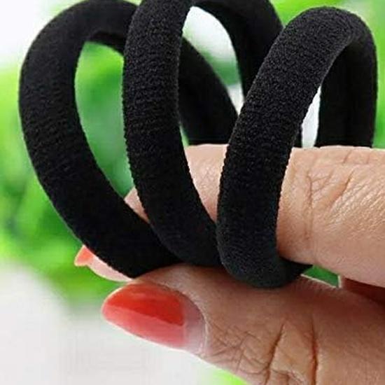 Premium 30 Black Hair Ties, Elastic Hair Band Made of Quality