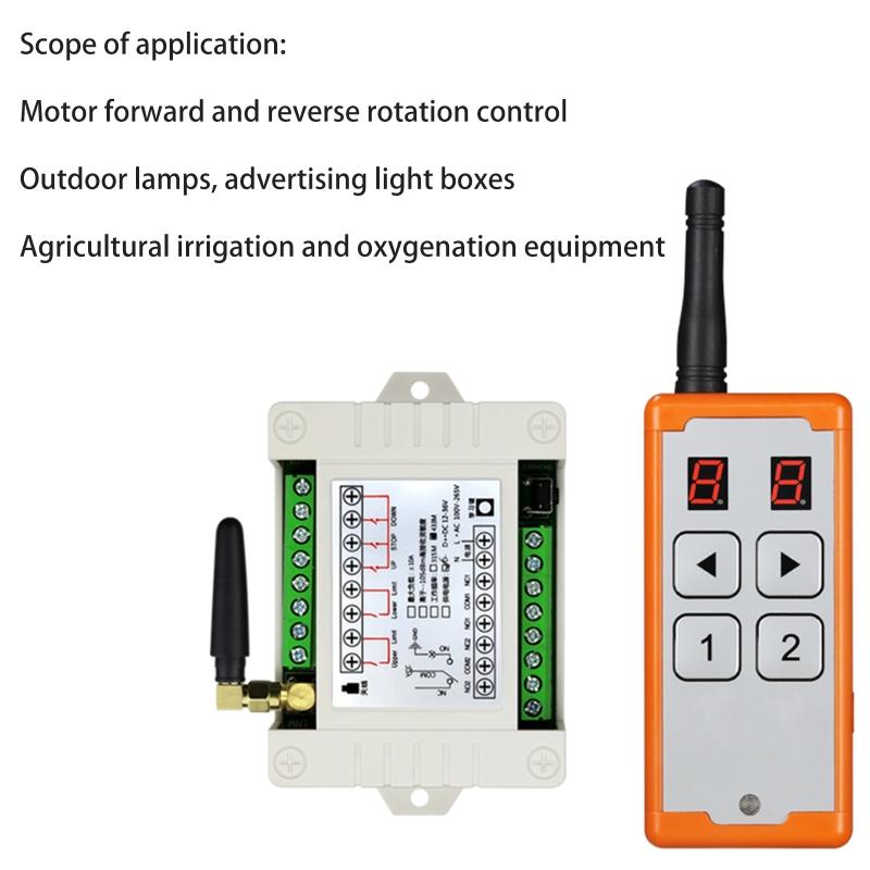 315Mhz/433Mhz Wireless Remote Control RF Remote for Motor Waterpump 12V-48V 4CH Universal Relay Receiver and Transmitter