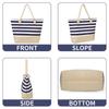 1Pcs Beach Bag For Women Sandproof Large Canvas Tote Bag for Beach Trips Pool Days Travel Use & Swim Gear Storage