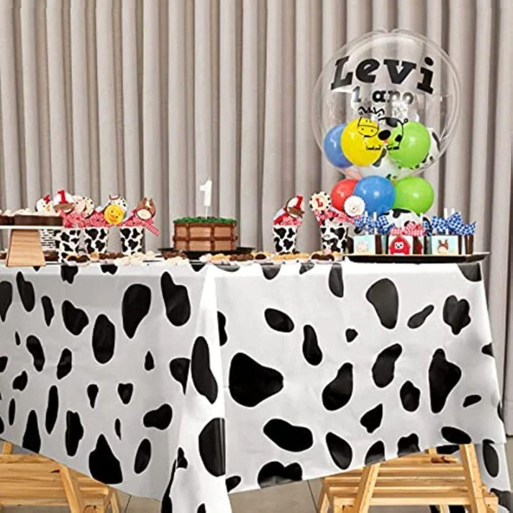 Disposable Cow Print Tablecloth Plastic Table Decorative Cloth Tablecover  Birthday/weeding Party
