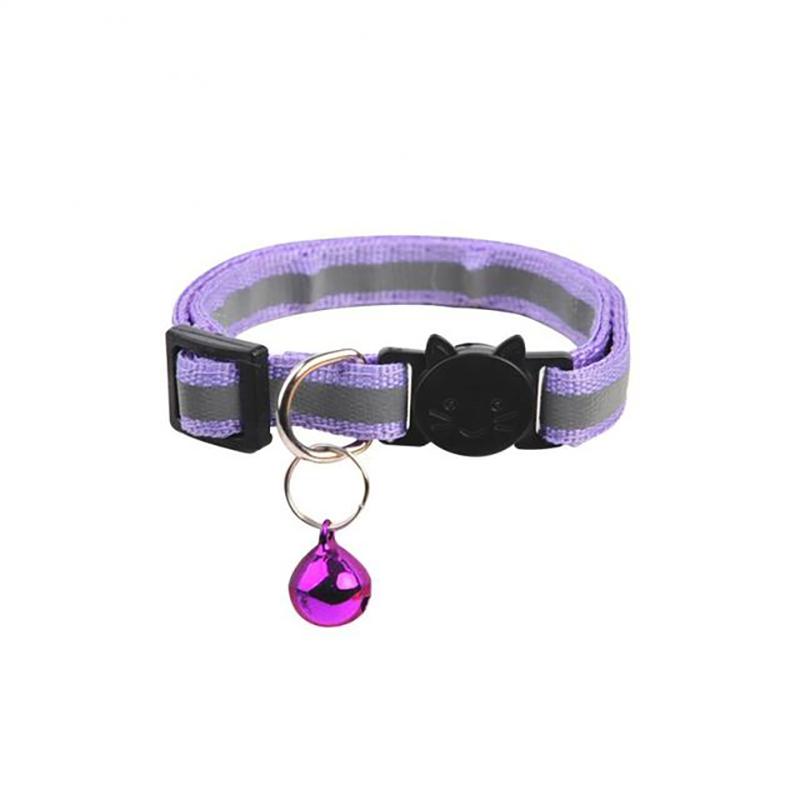 Reflective Breakaway Kitten Collar Adjustable Safety Elastic Soft Necklace Bell Pet Collar