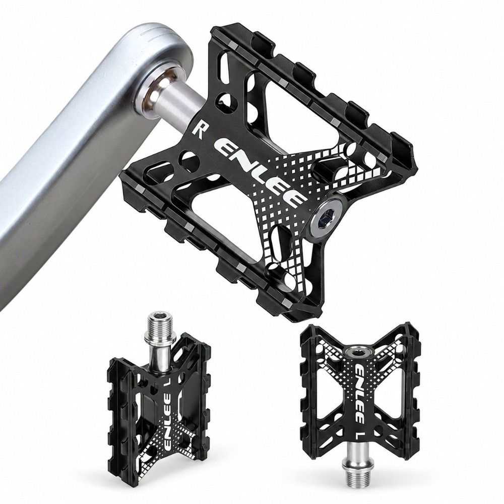 1 Pair Aluminium Alloy Mountain Bike Pedals 9/16" Spindles Bicycle Platform Pedals Folding Bikes