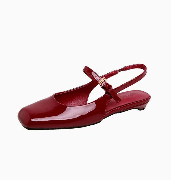 

Версия из коровьей кожи~ Французская сумка на голову Мэри Джейн сандалии женские для работы универсальные с ремешком-пряжкой на одно слово задник открытый на плоской подошве темпераментные одинарные туфли 40