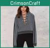 Felpa Trendy con Maniche Lunghe e Design con Laccetti per Donna in Misto Cotone