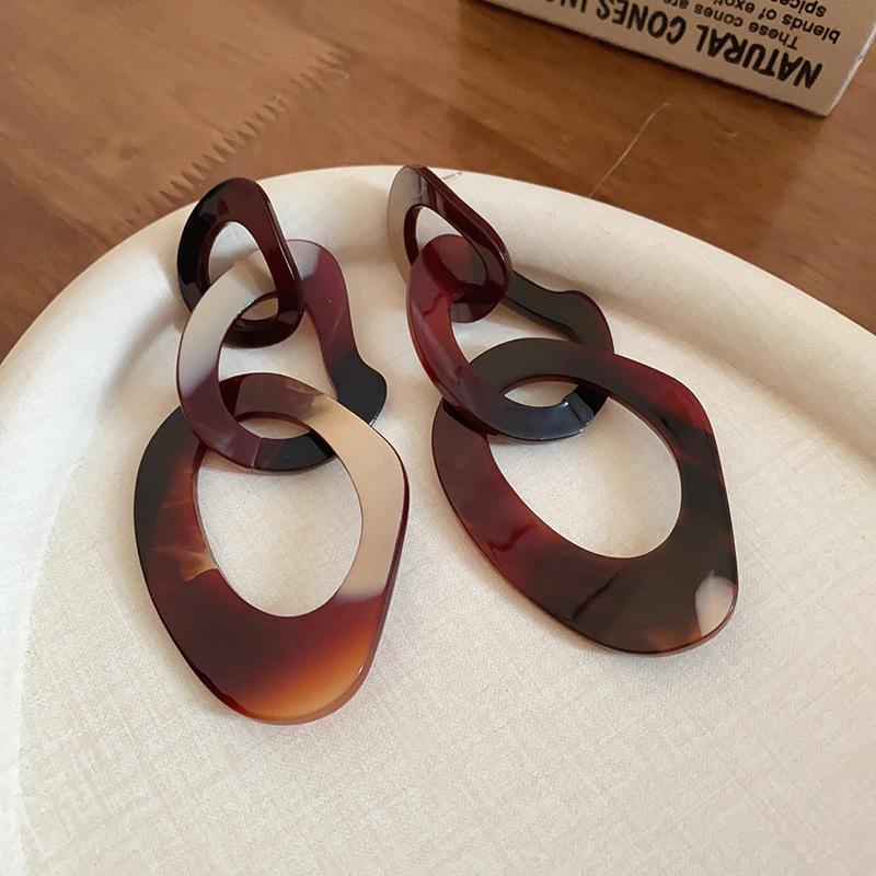 

Серьги-пусеты «Дуга» с леопардовым принтом «Серебряная игла» - Ретро европейский и американский стиль