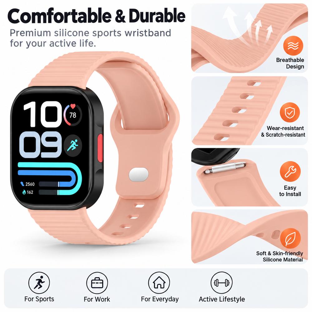 Cinturino in Silicone Regolabile per Orologio Intelligente Redmi Watch 6 Active/6 Lite/6/5/4 Accessori