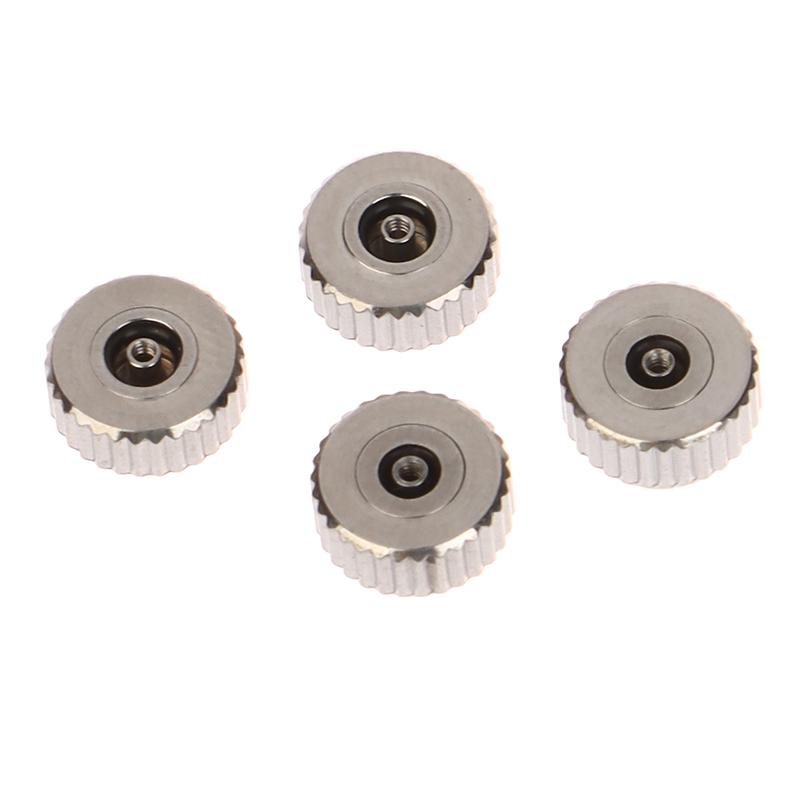 2 Piece Silver Color Steel Watch Crown 4.5Mm-7Mm Head Diameter With Flat Tube For Watches Repair L4429