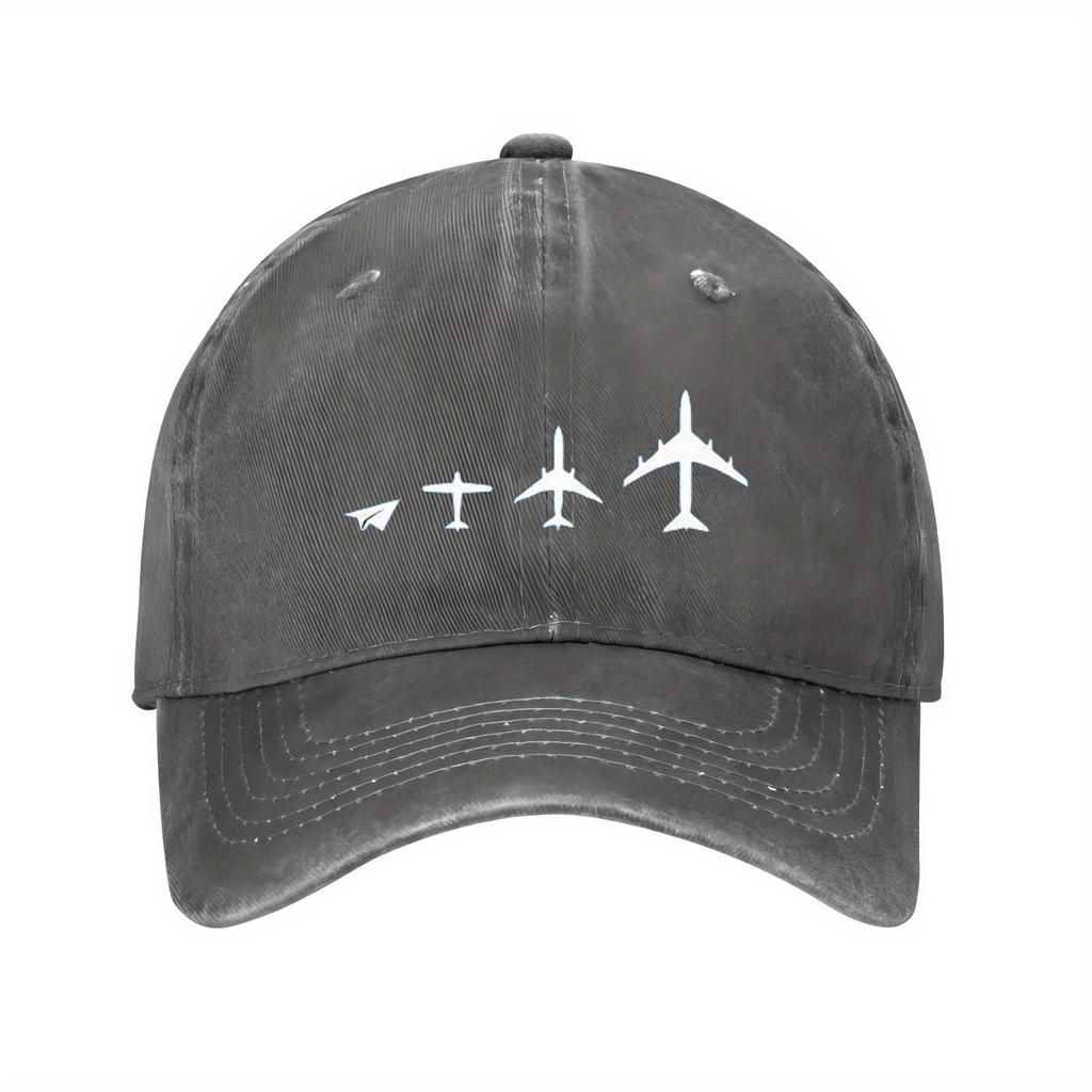 Airplane Evolution Paper Plane to Jet Baseball Cap Polyester Casual Adjustable Outdoor Hat