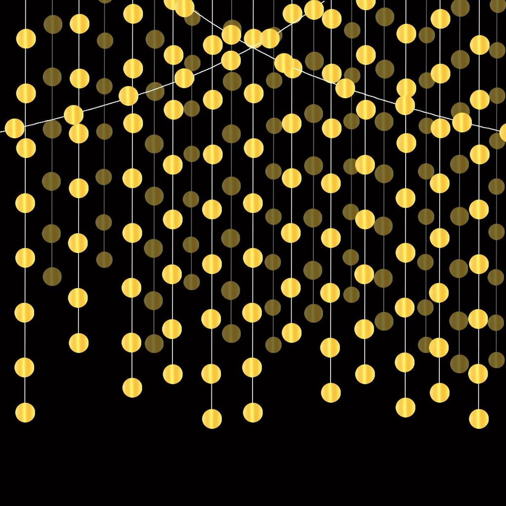 Guirnalda de Papel Espejo con Purpurina Dorada para Decoraciones de Fiesta y Boda