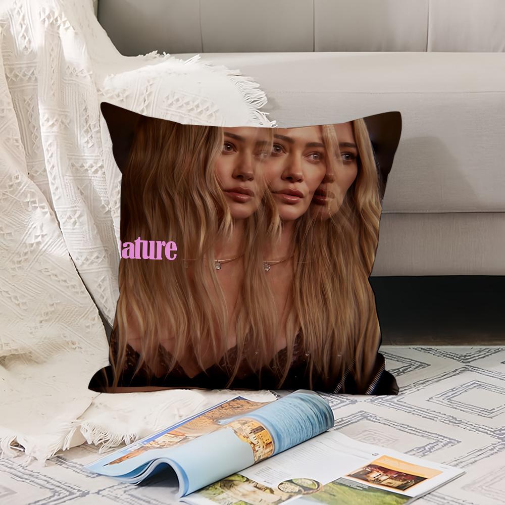 American Singer H-Hilary Duff Pillow Case Office Cushions Suitable For Sofa Car Bedroom Decorative Cushion Cover
