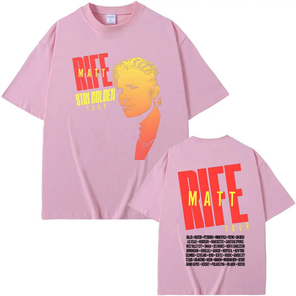 Stay Golden Tour Černé tričko Matt Rife Stejné jako na oficiálních webových stránkách Léto 2025 100% bavlněné tričko Pohodlná Vysoce kvalitní trička