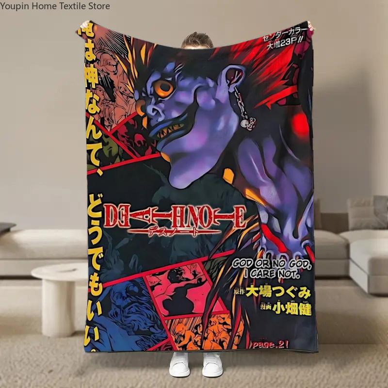 8 Size Aanime-Death-Note Flannel Blanket Fluffy Children and Adults Sofa Plush Bedspread Throw Lunch Blanket for Sofa Bed Gift