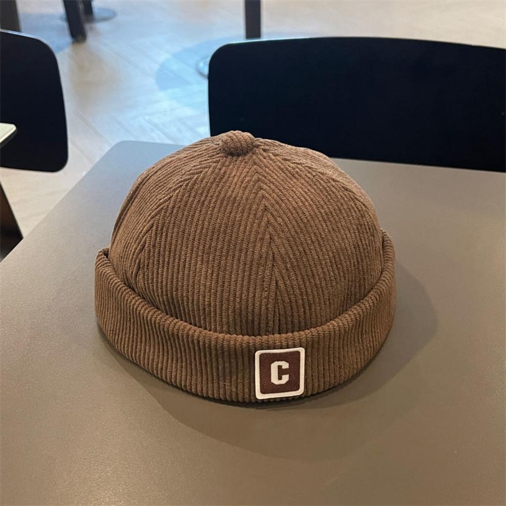 

Solid Color Kids Docker Cap C Letter Winter Cap Vintage Hip Hop Hat Toddler Kids кофейный