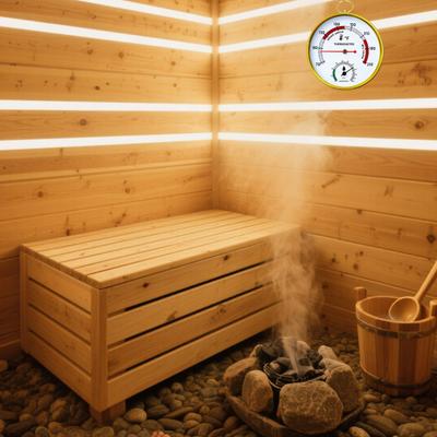 Hanging Sauna Thermometer Hygrometer Sauna Room Fahrenheit Temperature Humidity Sauna Centigrade 2-In-1 Indoor Monitor Gauge Sauna Accessories