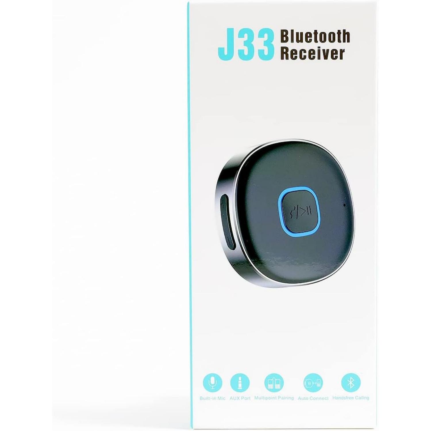 

Автомобильный мини-адаптер Bluetooth, беспроводной приемник Bluetooth 5.0 для домашних стерео/проводных наушников, звонки в режиме громкой связи, двойное соединение, время воспроизведения 16 часов 5.8*3.4*1.2cm чёрный/серебряный