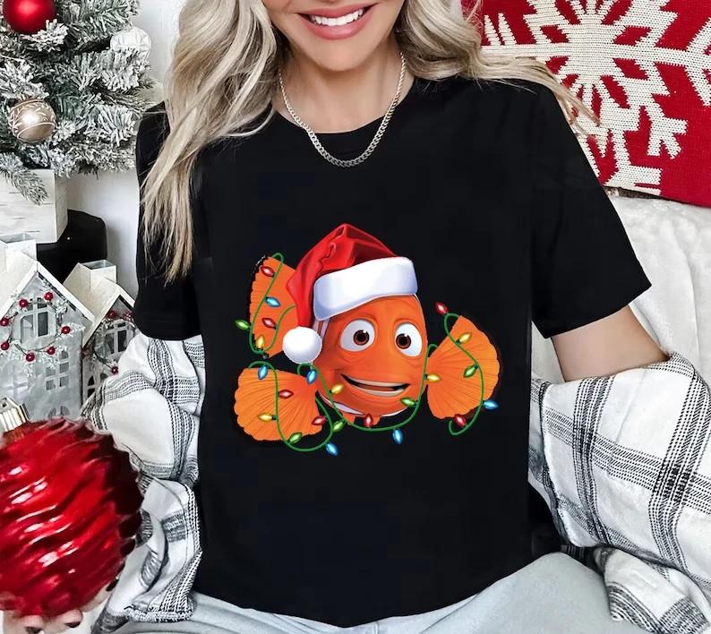 Finding Nemo Marlin Christmas Lights Merry Christmas Tshirt Men Women1 Unisex T-Shirt XXXL