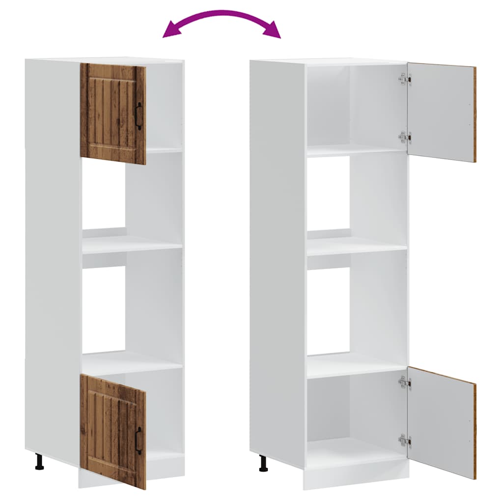 2 Piece Oven Surround Cabinets Lucca Collection Rustic Wood Effect Particleboard