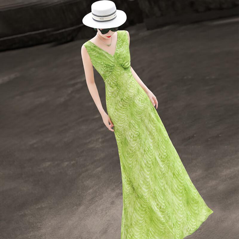 Lanse er V-Neck Floral Print Belted Maxi Dress XXL