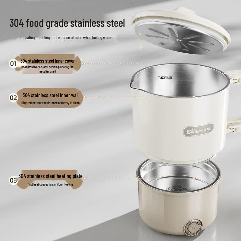 BEAR Portable Foldable Electric Travel Kettle 0.8L CN Plug (adapter Included)