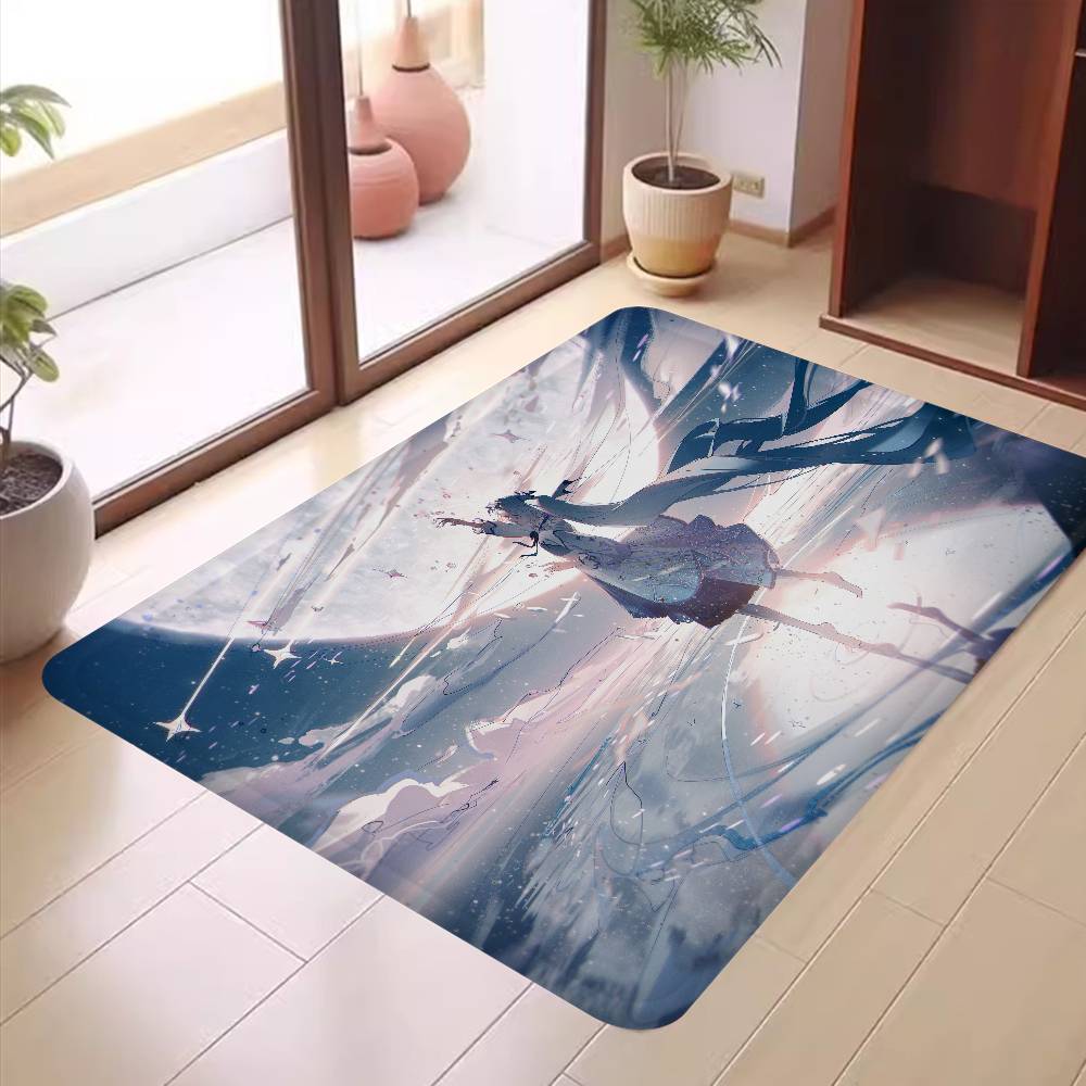 Musik H-Hatsune M-Miku Fußmatte Rutschfest Waschraummatte Waschraumdeko Balkon Kind Wohnzimmer Haushaltsteppiche