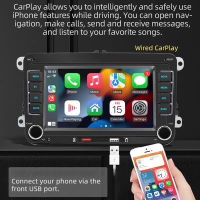 7 Inch Car Stereo MP5 Player Touchcreen BT AM/FM Radio Receiver with Android Auto Carplay Support