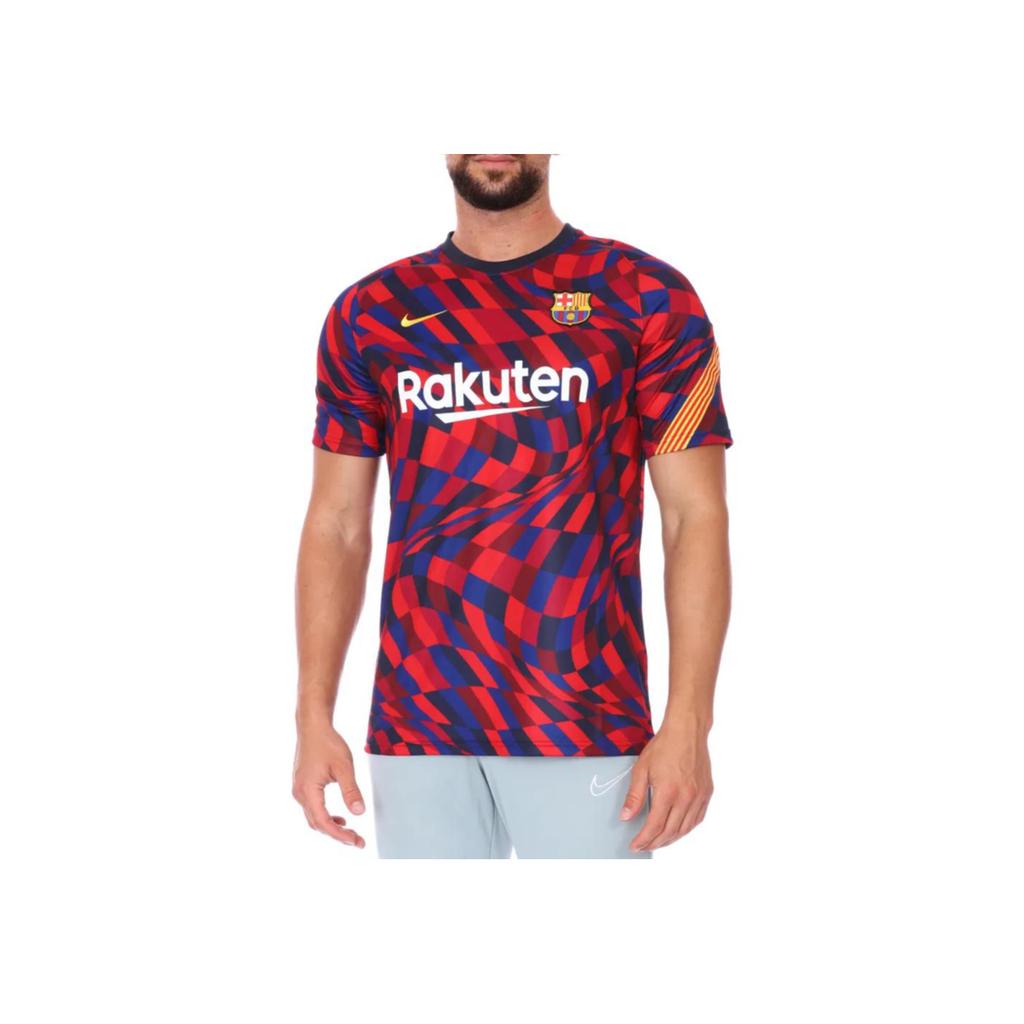 Nike FC Barcelona 20-21 Season Home Grid Short Sleeve Soccer Jersey Men Tops Multi CD5812-658