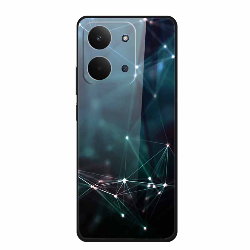 Xiaomi Redmi 15C 4G Kılıfı İçin Cam Arka Kapak 15 C Kılıf Sert Temperli Cam Kılıf Redmi 15C Telefon Kılıfı İçin Redmi15C Yumuşak Tampon