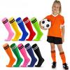 1 Paar Kinder Jugend Erwachsene Fußballsocken Gestreift Knielang Softball Baseball Sportsocken Atmungsaktiv Fußballsocken für Herren Damen