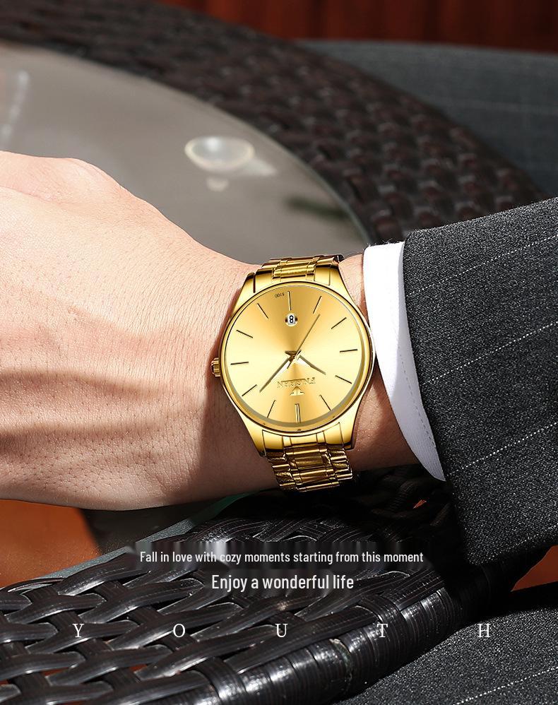 Fengzun Ultra-Thin Black Quartz Mesh Strap Waterproof Men's Watch