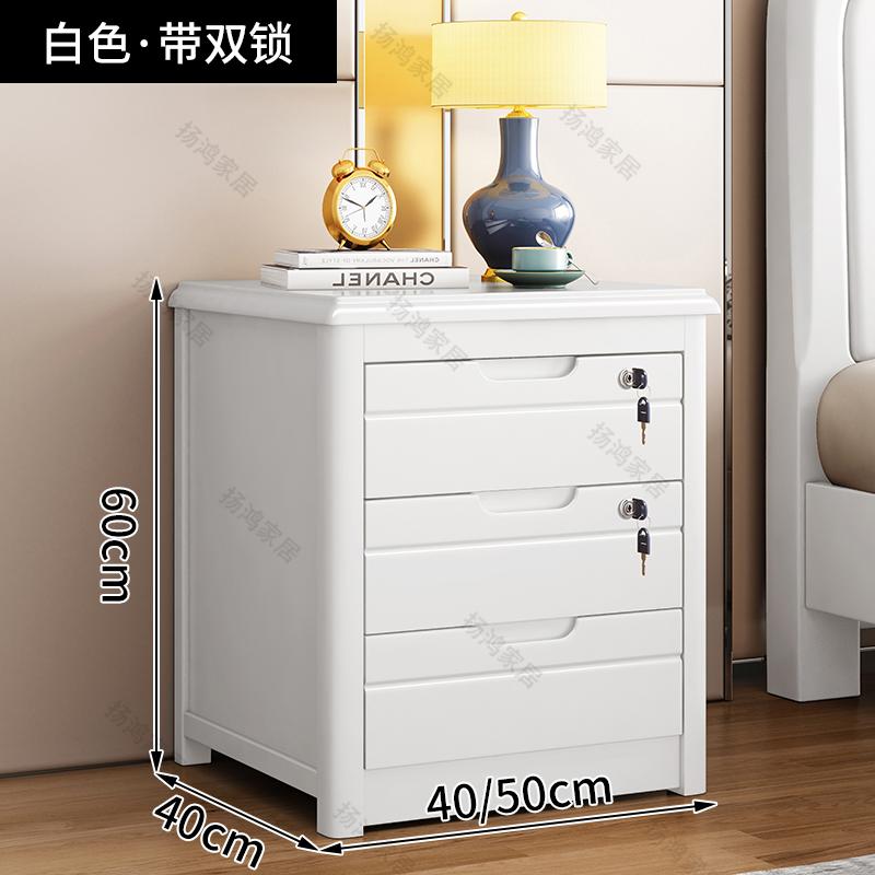 Chinese Retro Storage Cabinet with Lock, Minimalist Bedside Organizer Chest, Vintage Bedroom Dresser for Living Room Hallway
