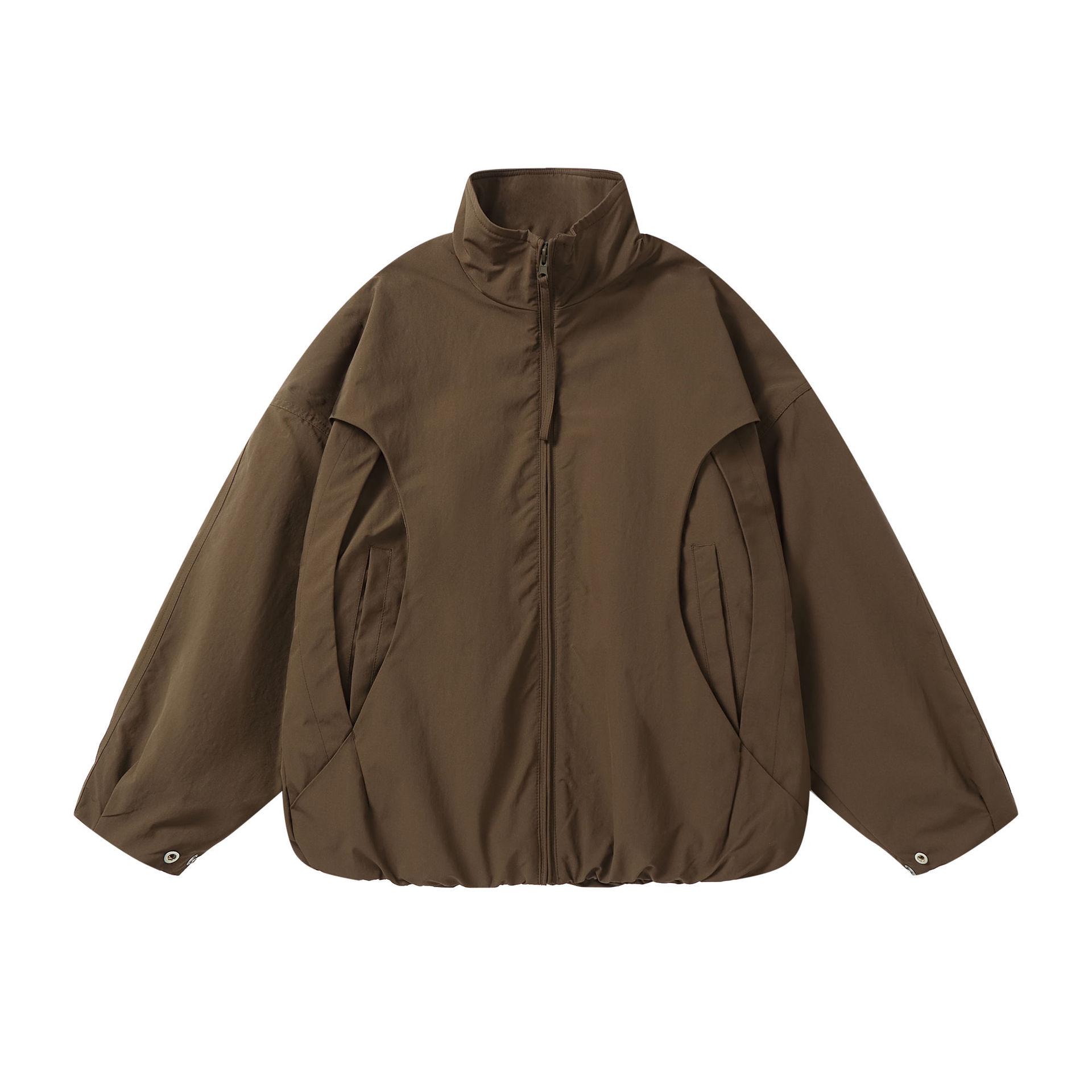 

2025 Trendy Men s Retro Stand Collar Cotton Jacket with Deconstructed Patchwork and Plus Velvet L кавовий