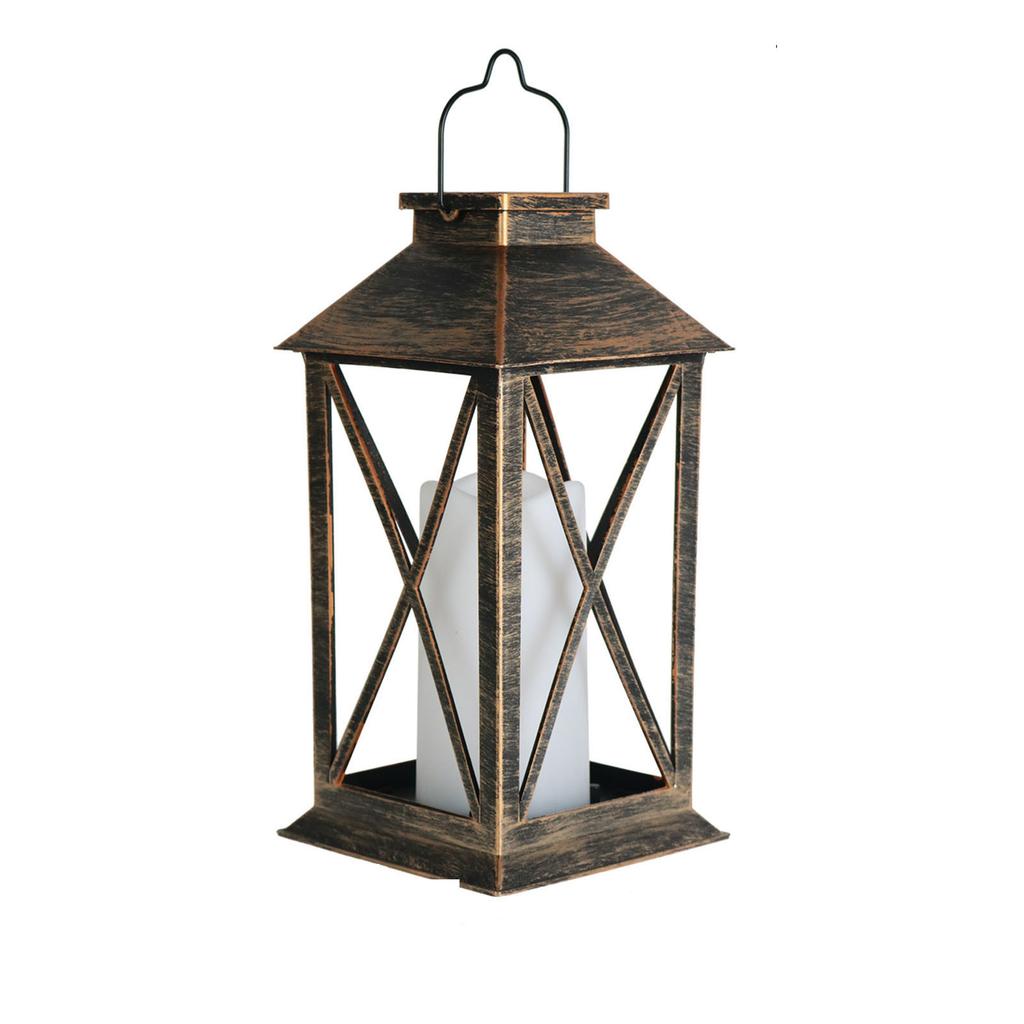 Portable Garden & Balcony Decorative Lamp with Built,In Simulated Candle, Outdoor Courtyard Lighting for Patio & Yard