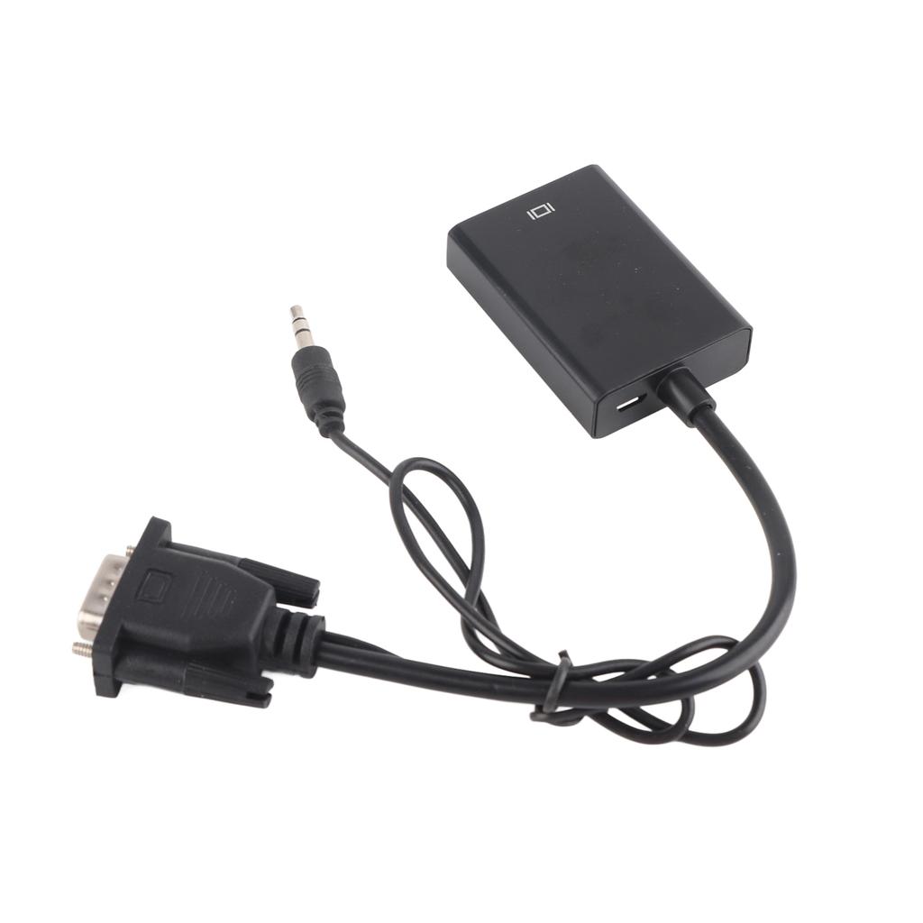 VGA To HD Multimedia Interface Converter 1080p USB Power Supply VGA Adapter with 3.5mm Sound Cable
