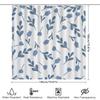 Rideau de Douche Floral Bleu Tissu Blanc Impression Serviette de Bain, Décoration d'Intérieur Rideaux de Douche Imperméables avec Anneaux Ensemble pour Salle de Bain D