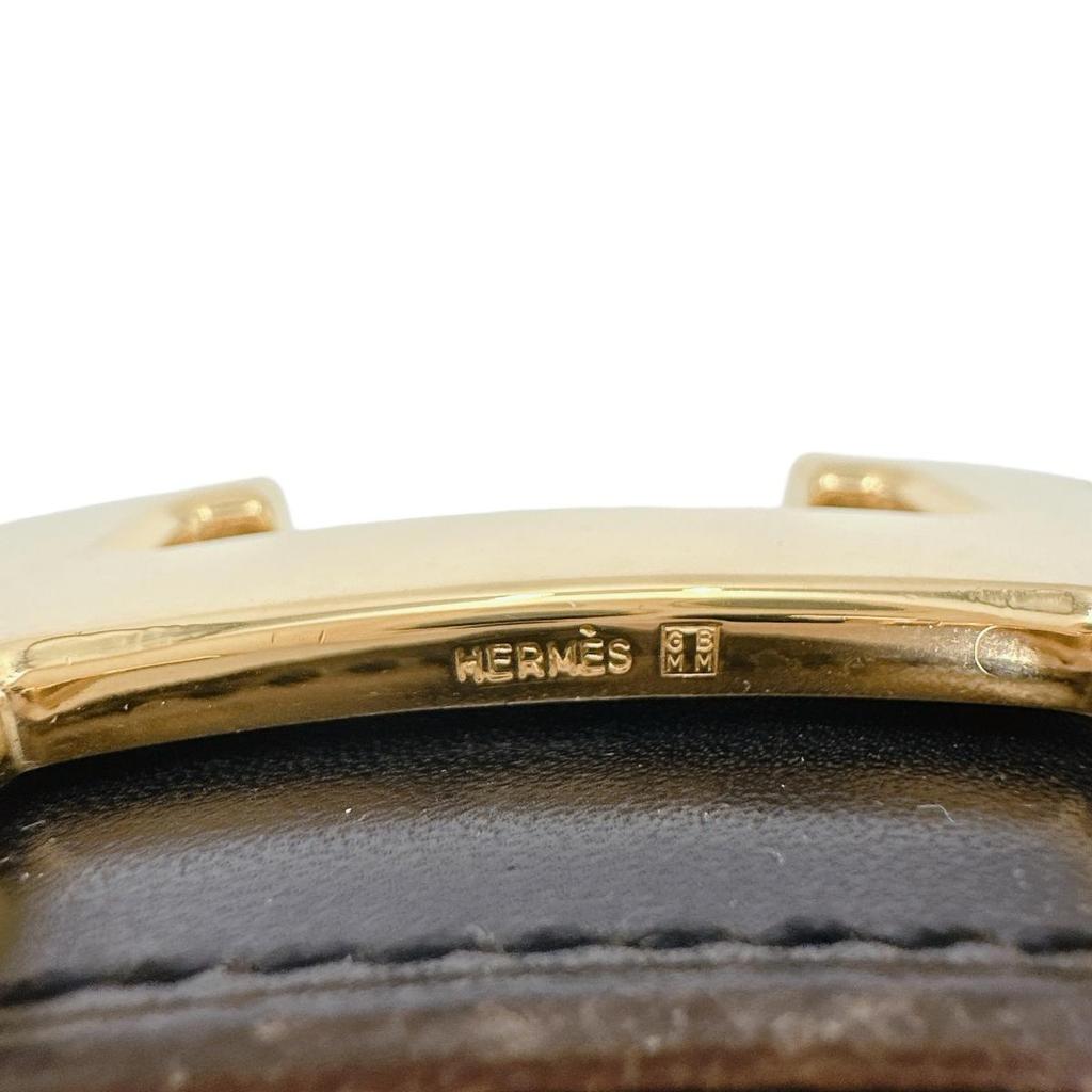 HERMES Constance H belt belt Reversible belt leather Black x brown unisex Used