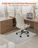 Chair Mat, 915 x 1225 mm Transparent Office Chair Mat for Hard Floors, Floor Protector for Rolling Chairs, Non-Slip & Easy to Clean, Smooth Glide