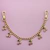 DIY Zinc Alloy Bag Hanging Chain with Cherry Pendant Detachable Clothing Pants Chain Shoulder Bag Carrying Chain for Woman