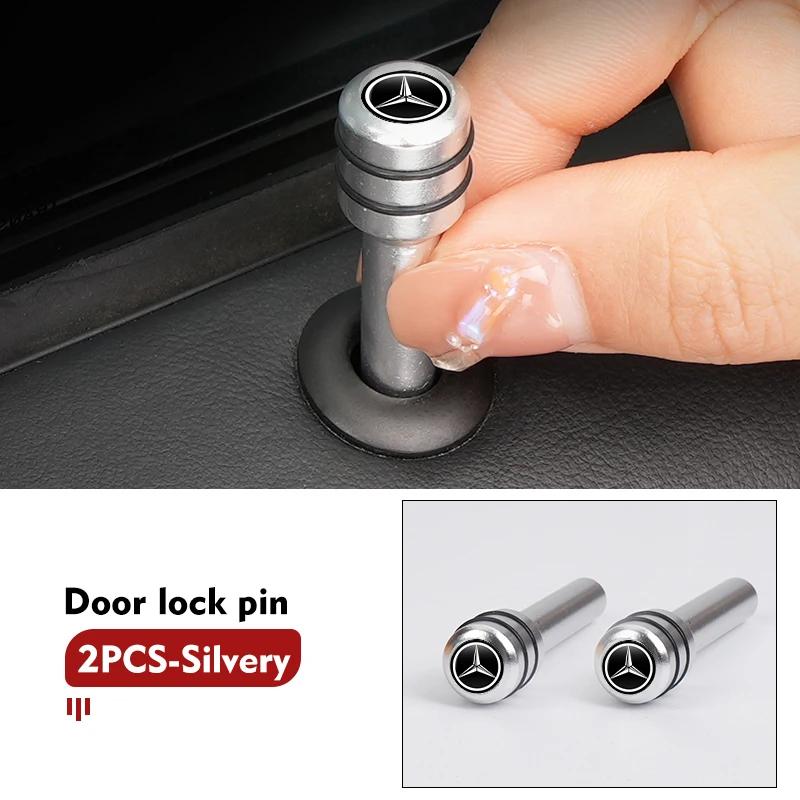 GLC GLB 2/4pcs Car Door Lock Knob Alloy Security Insurance Pull Pins For Benz AMG A C E S G Class W201 W210 W108 W204 W205 W203