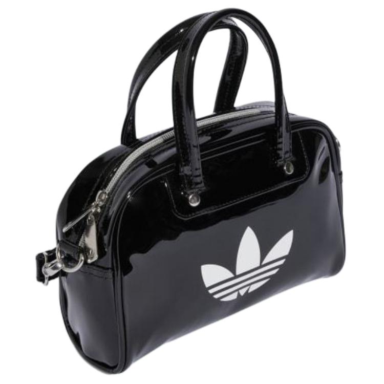 New Adidas Adicolor PU Bowling Bag, Handbag Mini Unisex Black JX0247
