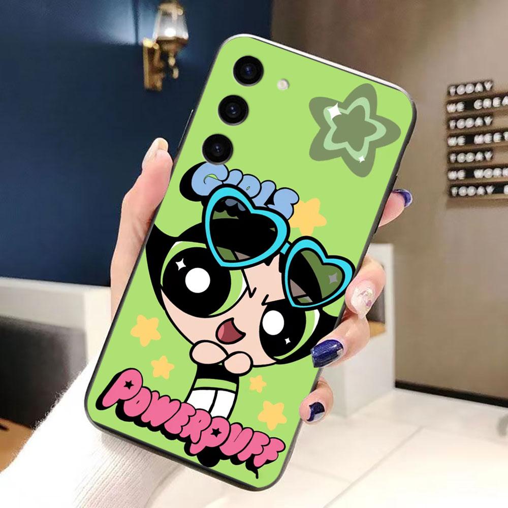 The P-Powerpuff Girls Phone Case For Samsung Galaxy S24 S23 S22 S21 S20 FE S25 LITE PLUS ULTRA 5G Silicone Case Funda Shell