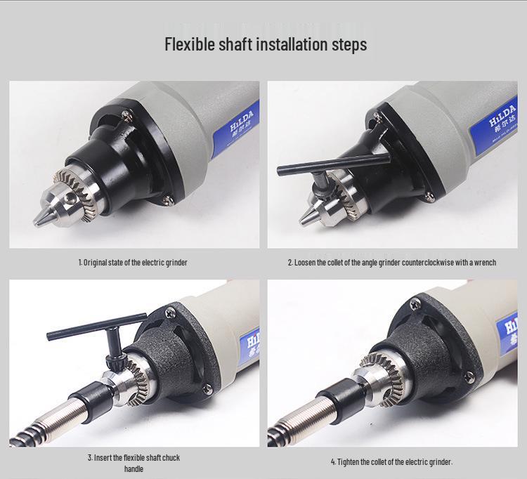 6mm Flexible Shaft Electric Drill & Grinder Engraving Tool with Extension Chuck and Hose Adapter