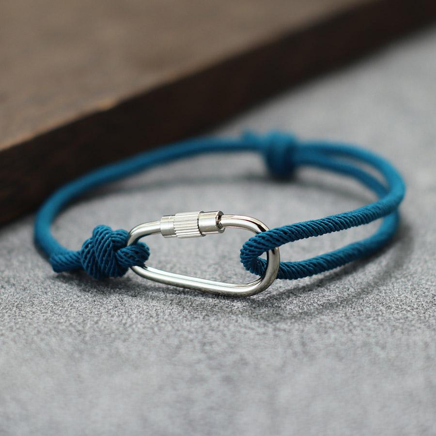 Noter New Stylish Knot Bracelet for Men Handmade Sliding Adjustable 3mm Thin String Braslet Outdoor Mountaineering Braclet Joias