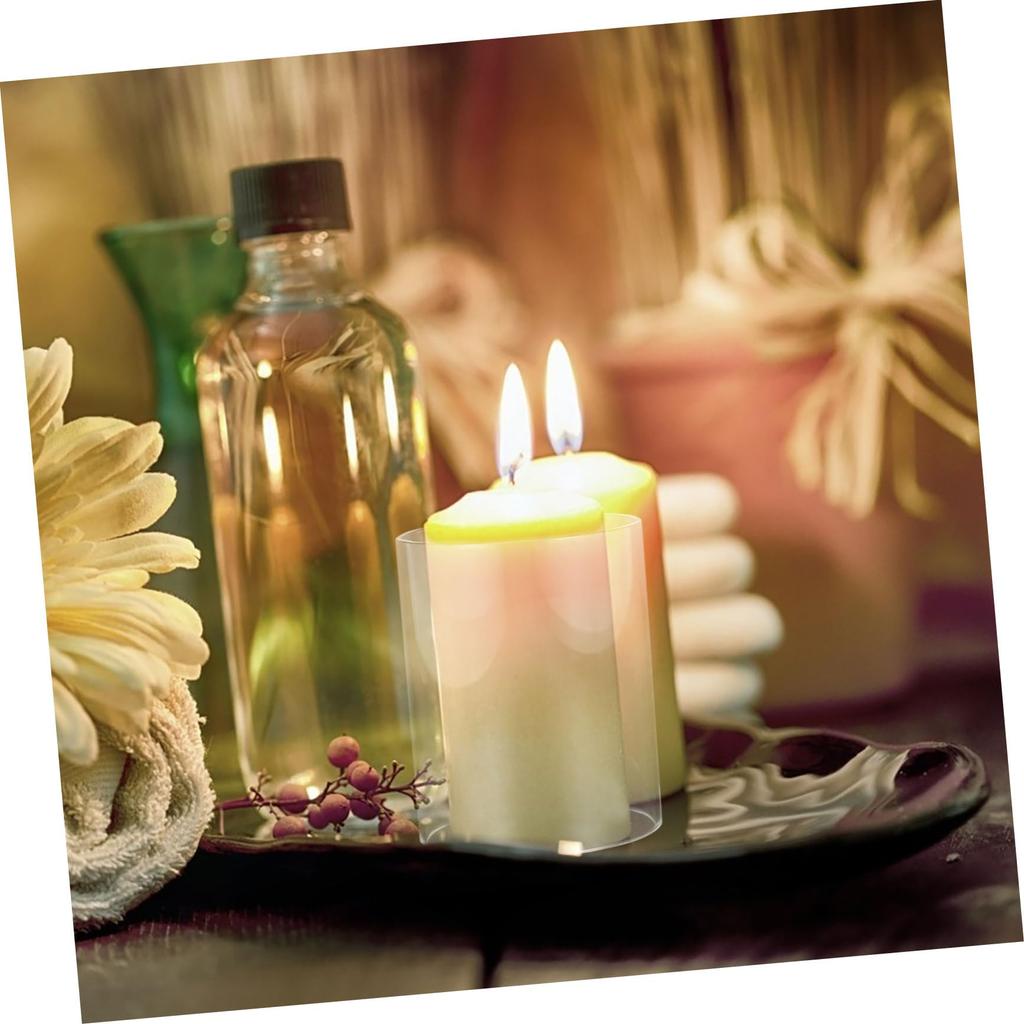 Toyvian Glass Candle Holder Cover, Single Candle Holder, Candle Lampshade Protector, Transparent Candle