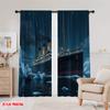 2D Flat Printing 2pcs Party Curtains Shipwreck 100% Polyester,Without Electricity Summer Party Decorations Perfect for Hotel