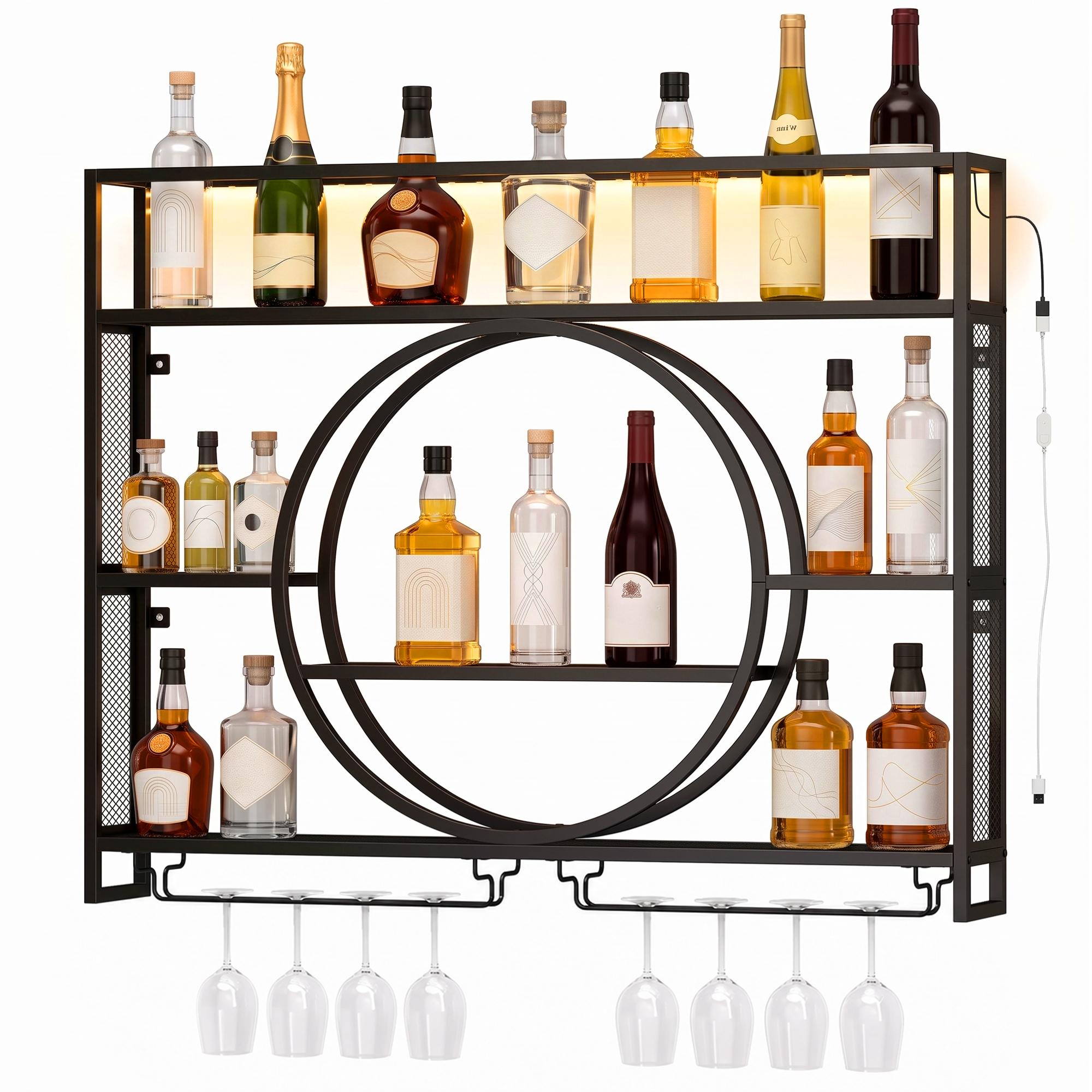 Wall Mounted Bottle Holder With LED