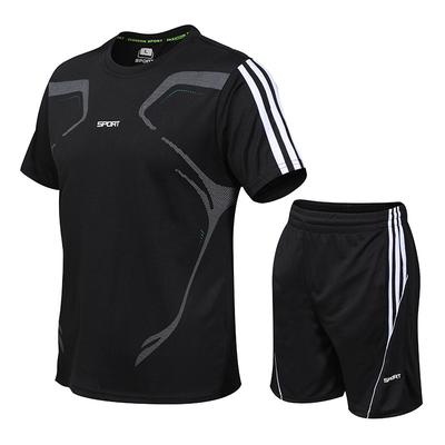 Men's Fitness Suit Quick-drying Short-Sleeved Sportswear Fashion Two-piece Tracksuit