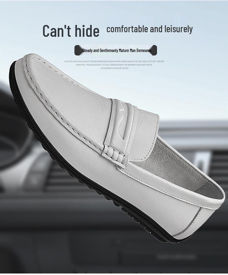 Men's Large Size Leather Slip-On Driving Shoes, Soft Sole, Sizes 45-46.
