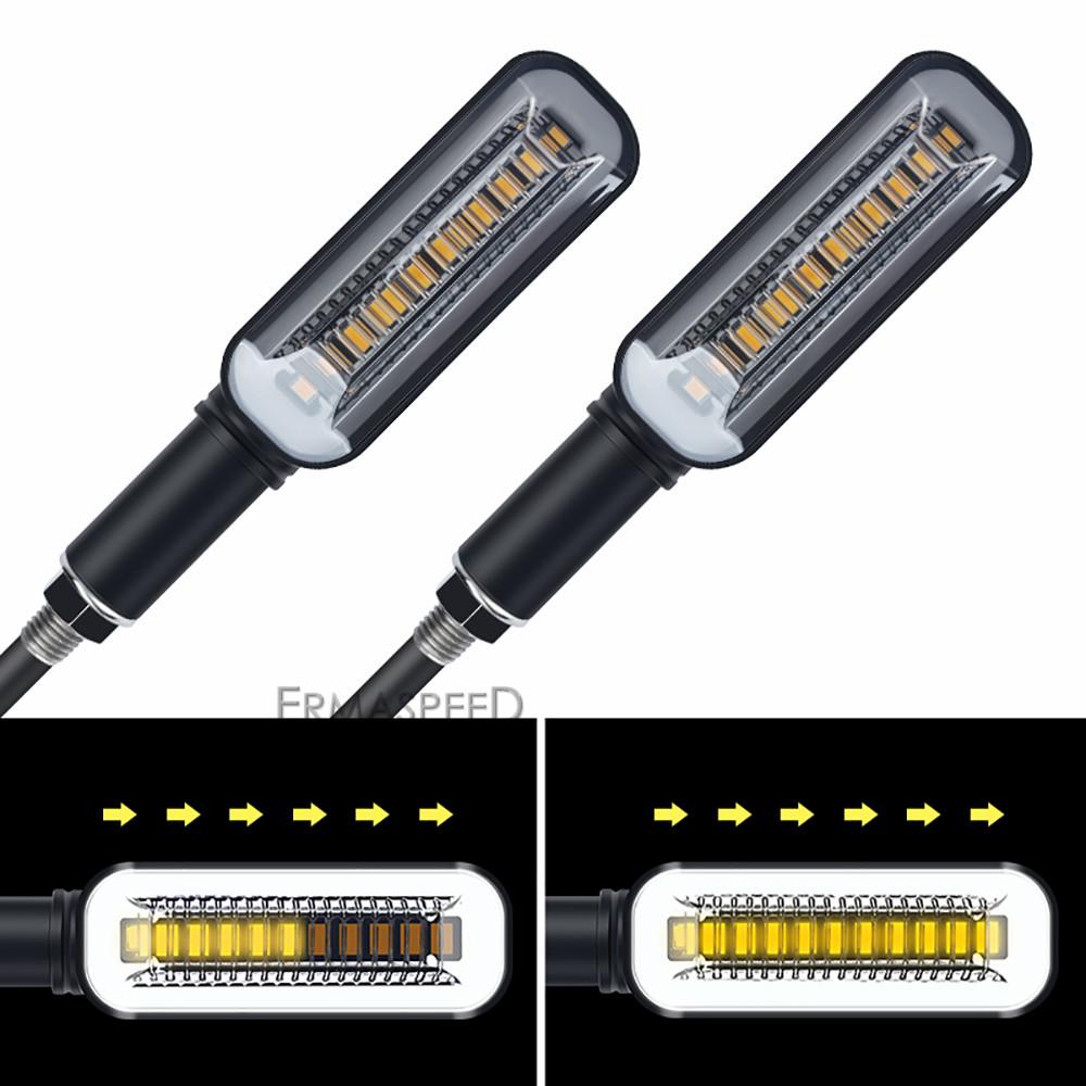 Universal LED Motorcycle Flasher 12V IP68 Waterproof Flowing Water DRL Stop Tail Lamp Indicator Turn Signals Lights