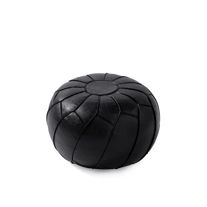 Unstuffed Cushion Cover PU Leather Ottoman Cover Storage Stool Pouf Cover Minimalist Nordic Style Moroccan Pouf Without Fillings