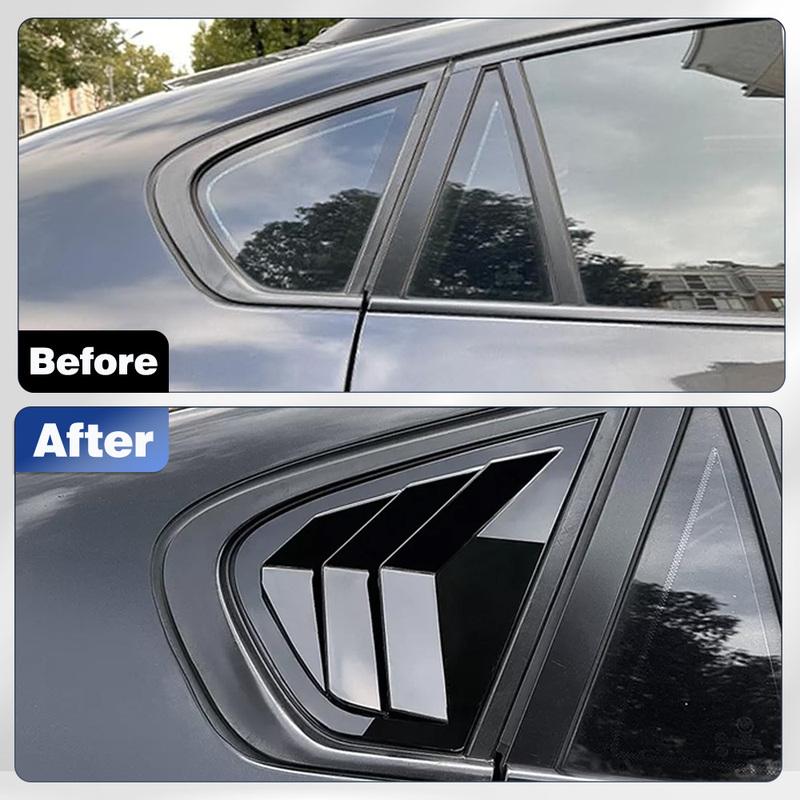 Pairs Rear Window Louvers Car Vent Side Window Louvers Vent for BMW X6 X6M E71 E72 2008-2014 Glossy Black/Carbon Fiber Black